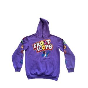 Kellogg's Fruit Loops Purple Unisex Adult pullover hoodie Logo sweatshirt  Sz S